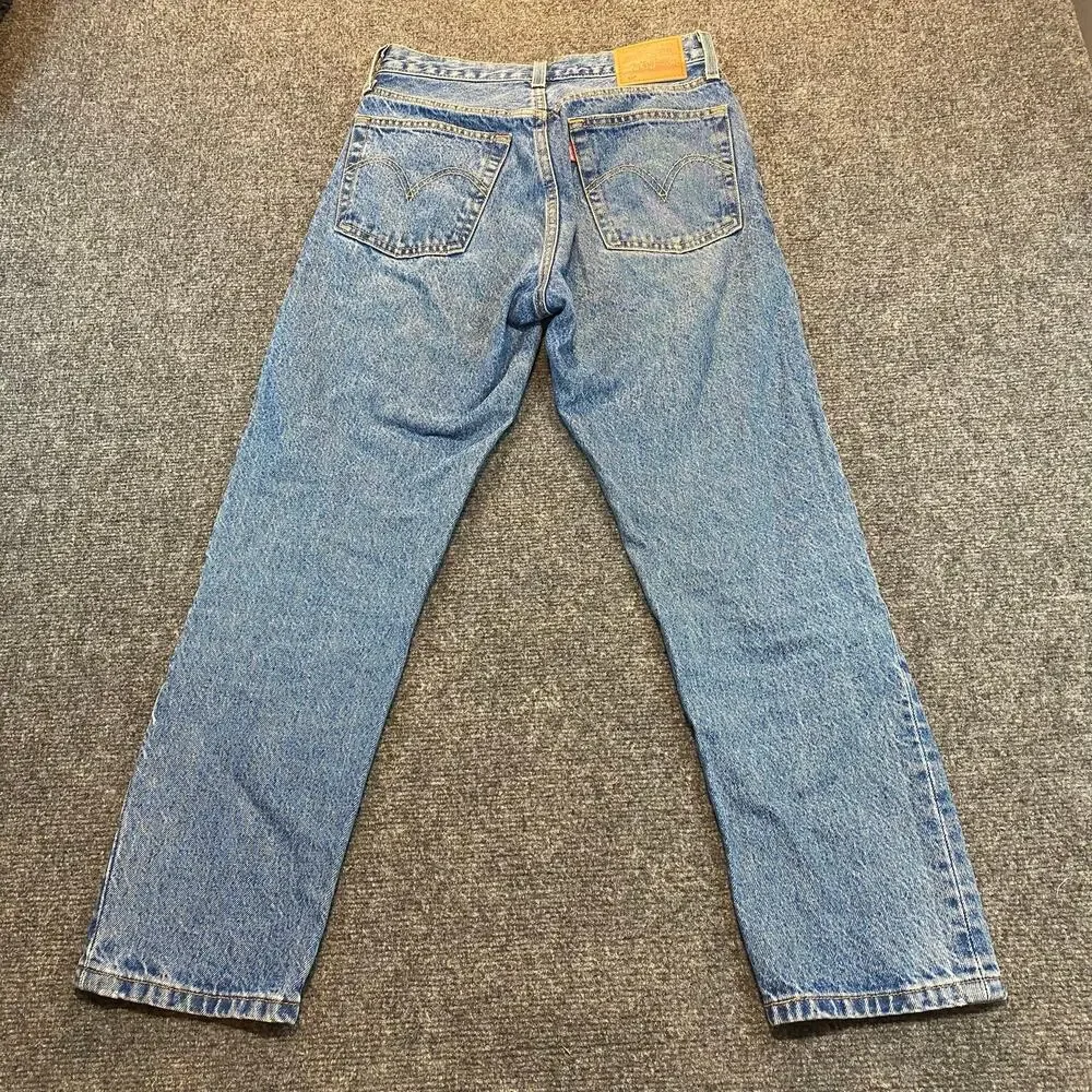 Levi's 501 Button Fly Straight Leg Medium Wash Jeans 25x26 100% Cotton
